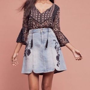 Pilcro and the Letterpress Embroidered Skirt